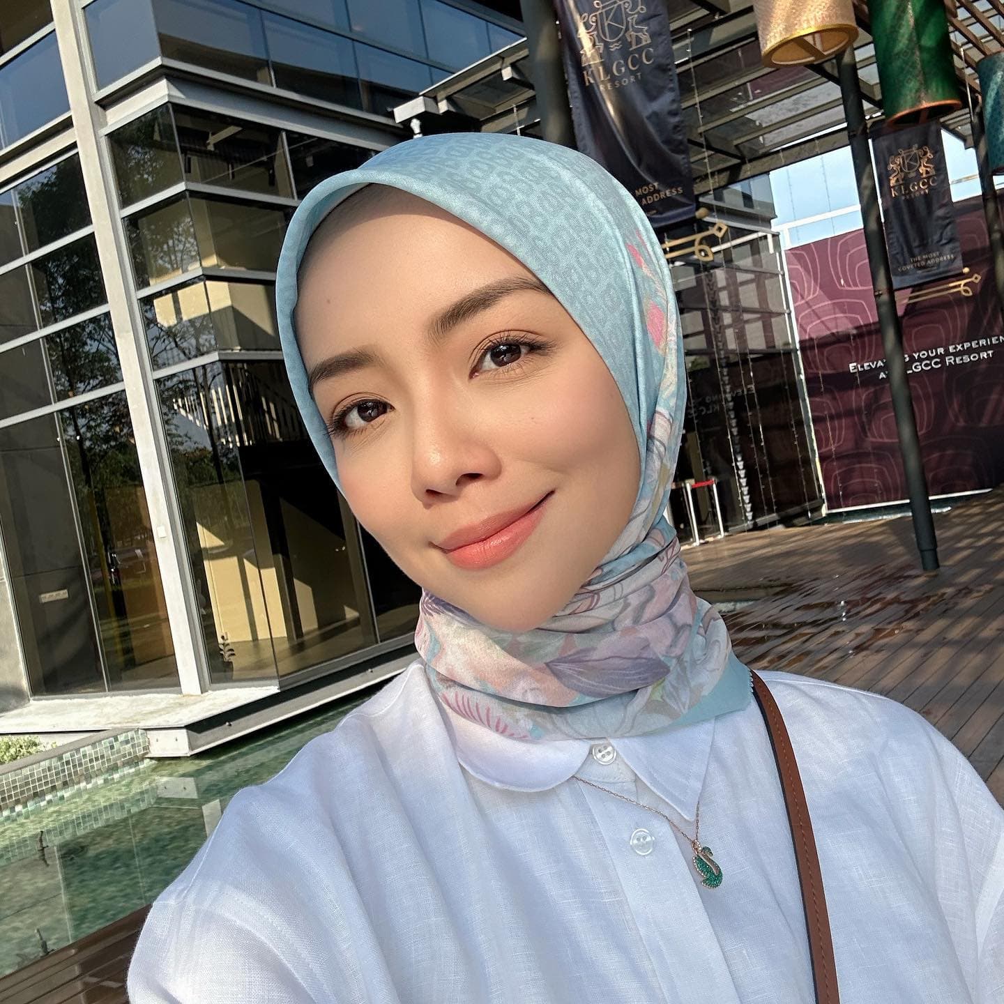 Before and after AI hijab headshot transformation