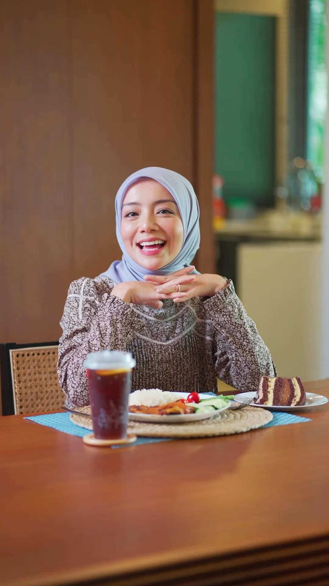 Before and after studio-quality hijab headshot