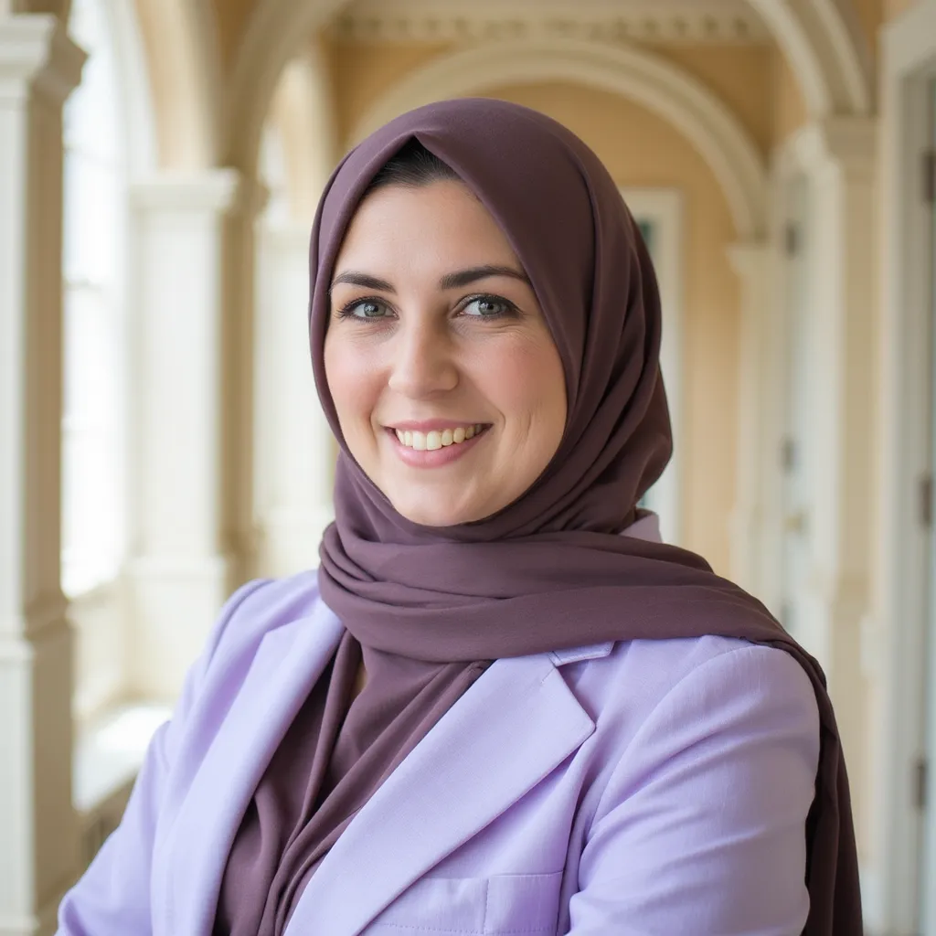 Formal hijab headshot for corporate directory